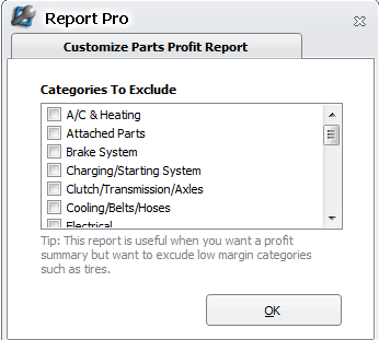 Report Pro and Profit Summary