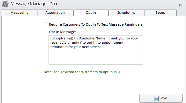 Message Pro - Mobile User Opt In