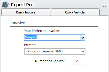 Report Pro - Quick Print Options