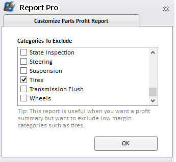 Report Pro - Profit Summary minus cats