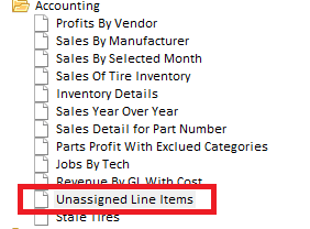 Report Pro - Unassigned Line Items