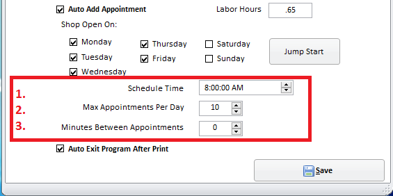 Lube Sticker Pro - Auto Appointment Settings