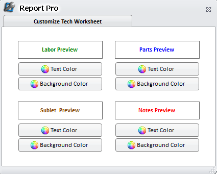 Report Pro - Customize Tech Worksheet