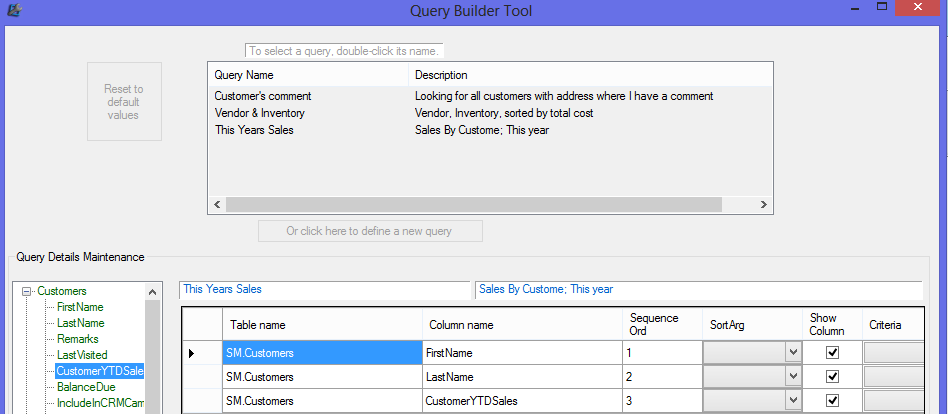 Report Pro - Query Builder - Year To Date Definition