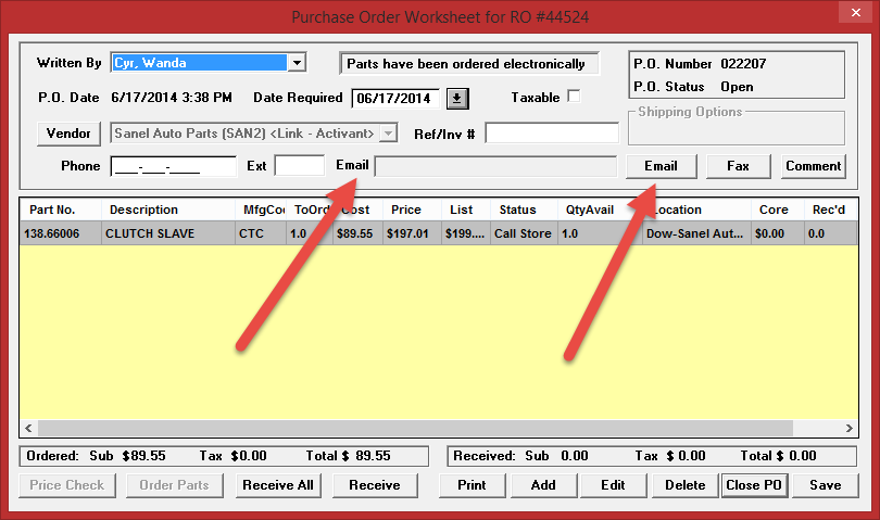 Email and email button