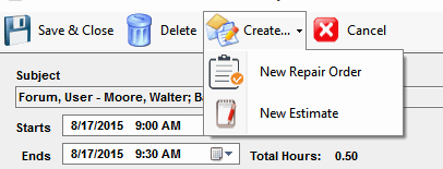 Clicking on Create button
