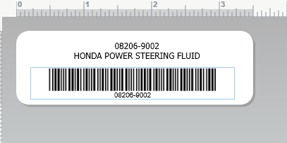 part label with barcode